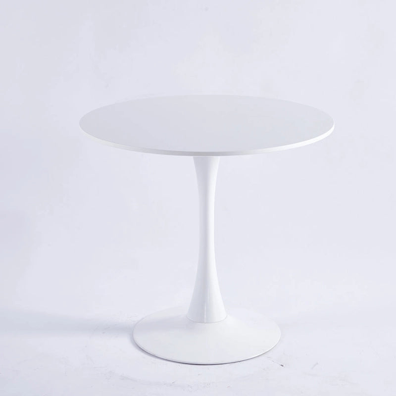 Okrągły stół jadalniany 31.5" na centralnej nodze, styl mid-century dla 2-4 osób, blat MDF z metalową podstawą