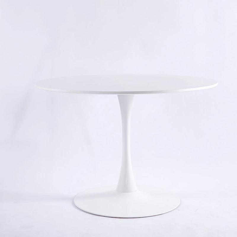 Okrągły stół jadalniany 31.5" na centralnej nodze, styl mid-century dla 2-4 osób, blat MDF z metalową podstawą