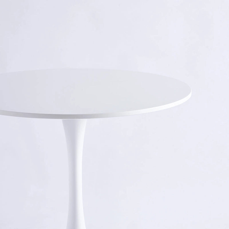 Okrągły stół jadalniany 31.5" na centralnej nodze, styl mid-century dla 2-4 osób, blat MDF z metalową podstawą