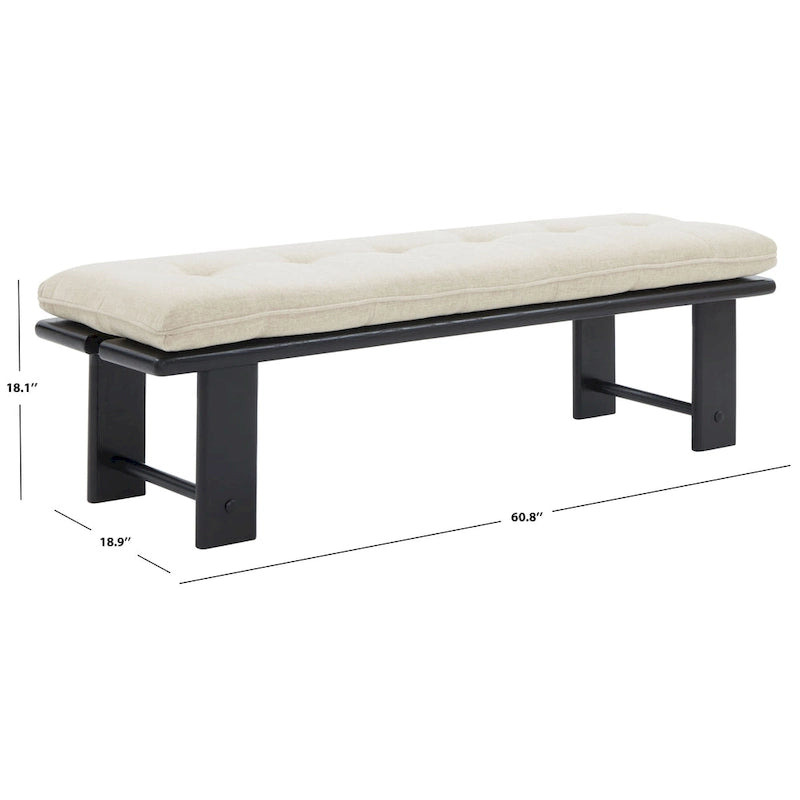 Nowoczesna ławka z poduszką - 60.8 In. W x 18.9 In. D x 18.1 In. H