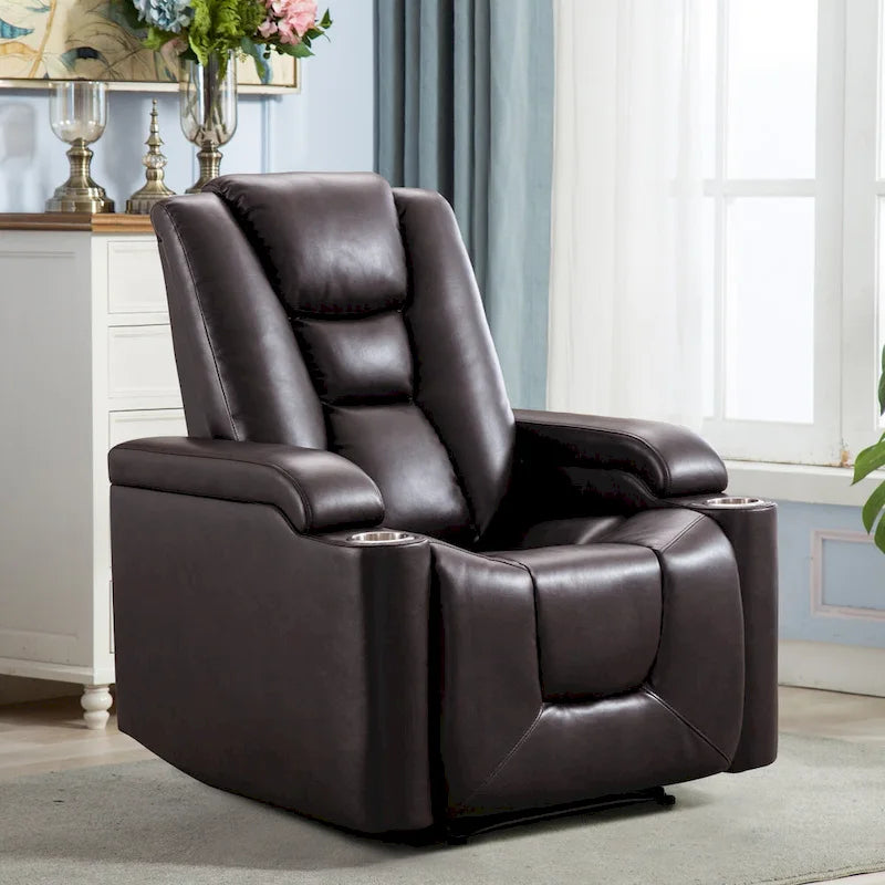Poltrona reclinabile in pelle per home theater