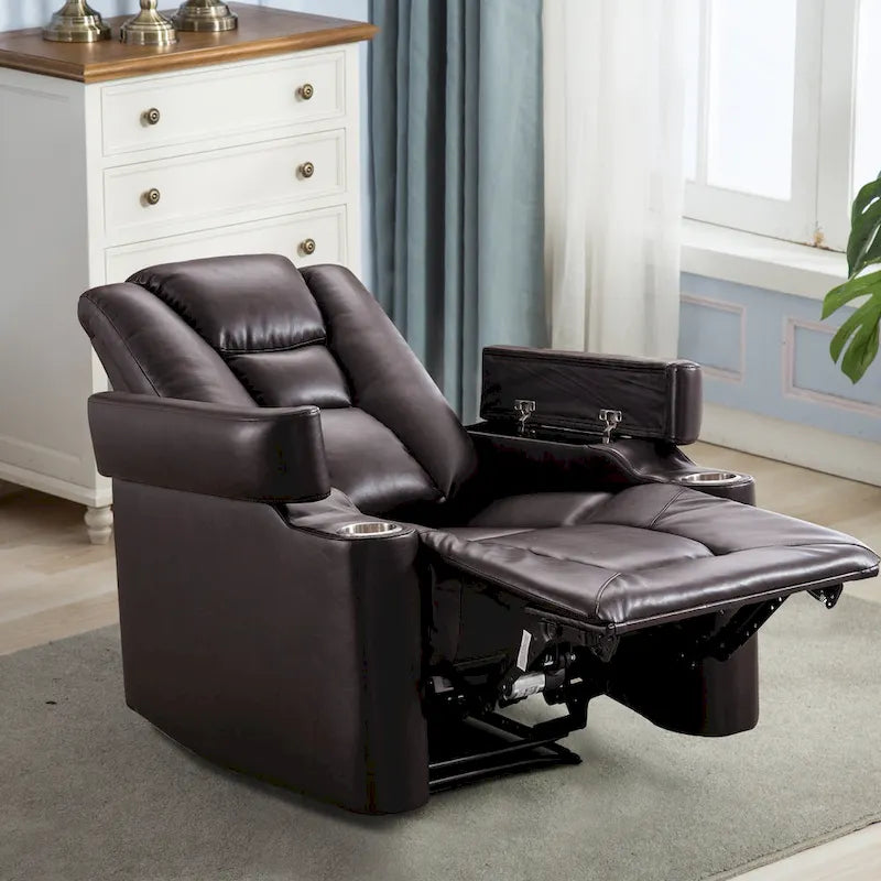Poltrona reclinabile in pelle per home theater