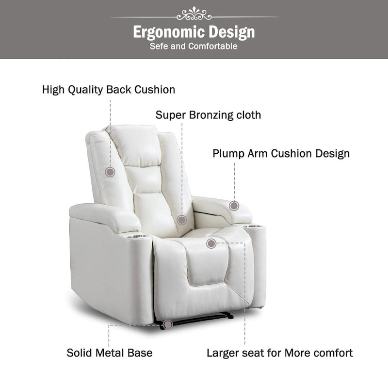 Poltrona reclinabile in pelle per home theater