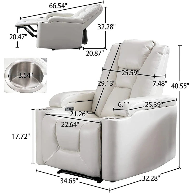 Poltrona reclinabile in pelle per home theater