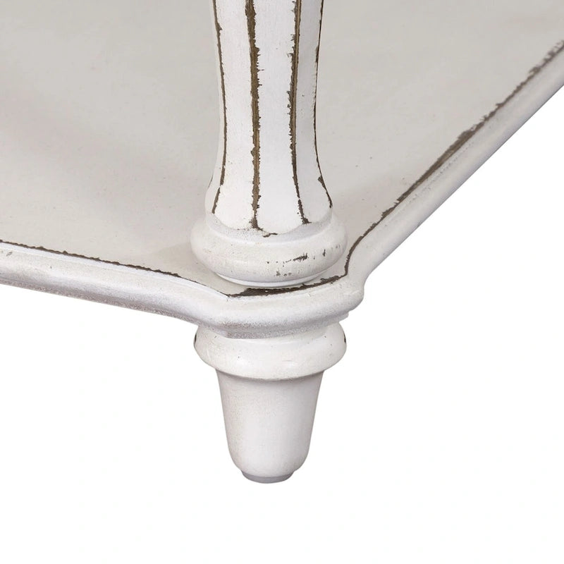 Table de chevet à pieds blanc antique