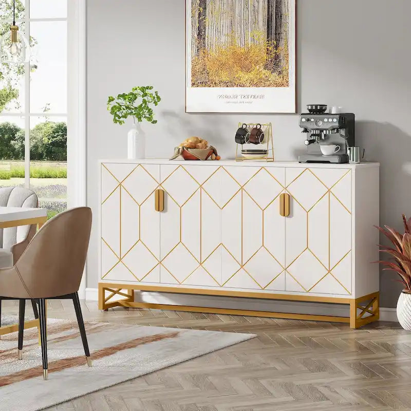 Credenza contenitore buffet a 4 ante con ripiano regolabile