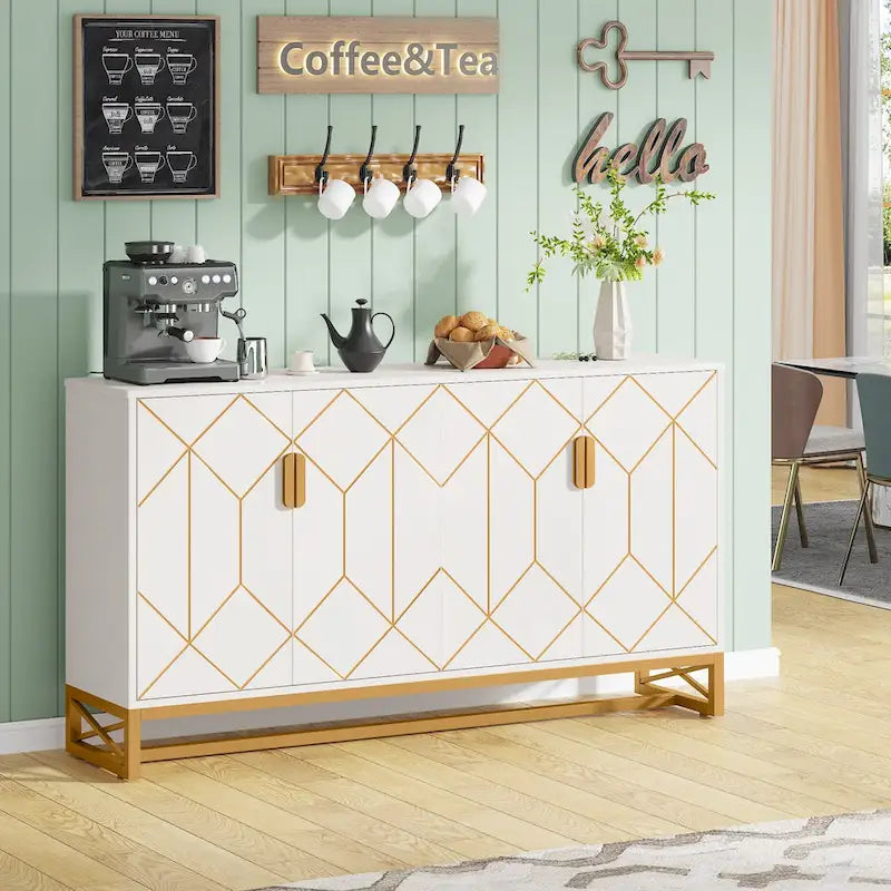 Aparador de 4 puertas con estante ajustable