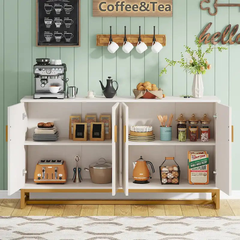 Credenza contenitore buffet a 4 ante con ripiano regolabile