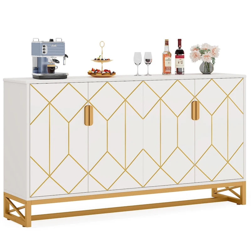 Credenza contenitore buffet a 4 ante con ripiano regolabile