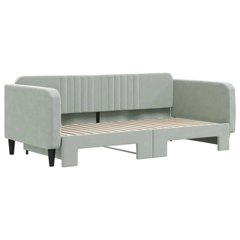 Sofá cama tapizado con cama nido - sofá cama de terciopelo para dormitorio y sala de estar