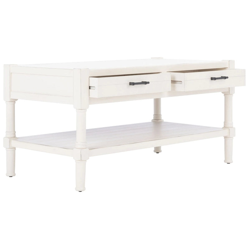 Mesa de centro con 2 cajones y estante inferior - 37.8"W x 19"D x 19"H