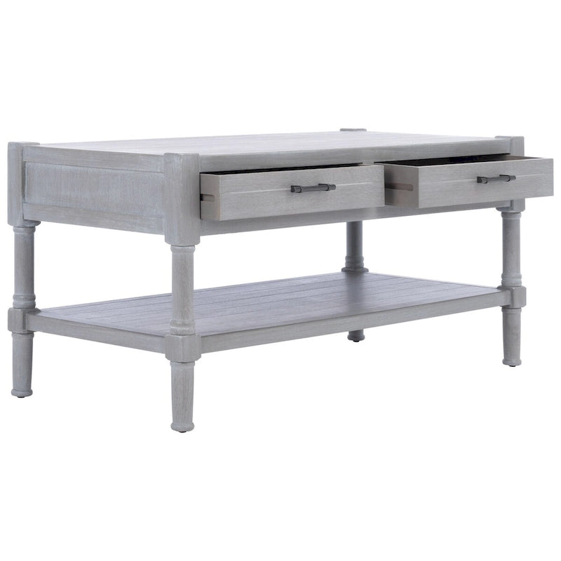 Mesa de centro con 2 cajones y estante inferior - 37.8"W x 19"D x 19"H