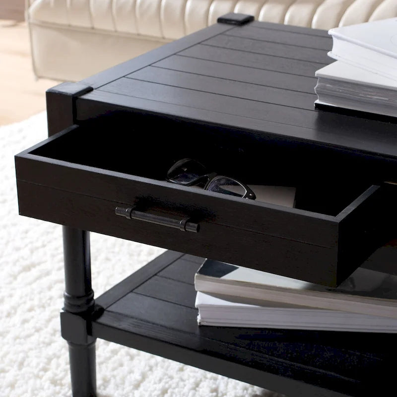 Mesa de centro con 2 cajones y estante inferior - 37.8"W x 19"D x 19"H