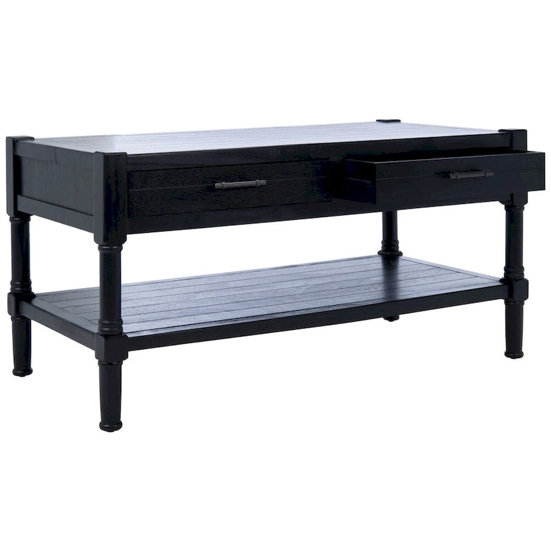 Mesa de centro con 2 cajones y estante inferior - 37.8"W x 19"D x 19"H