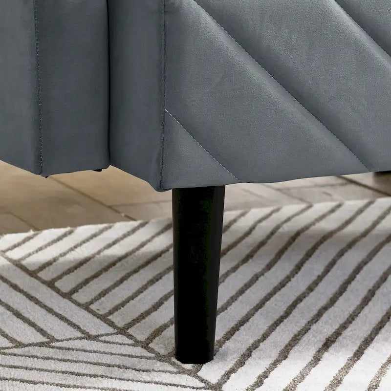 Divano letto trasformabile in velluto da 87" con braccioli regolabili