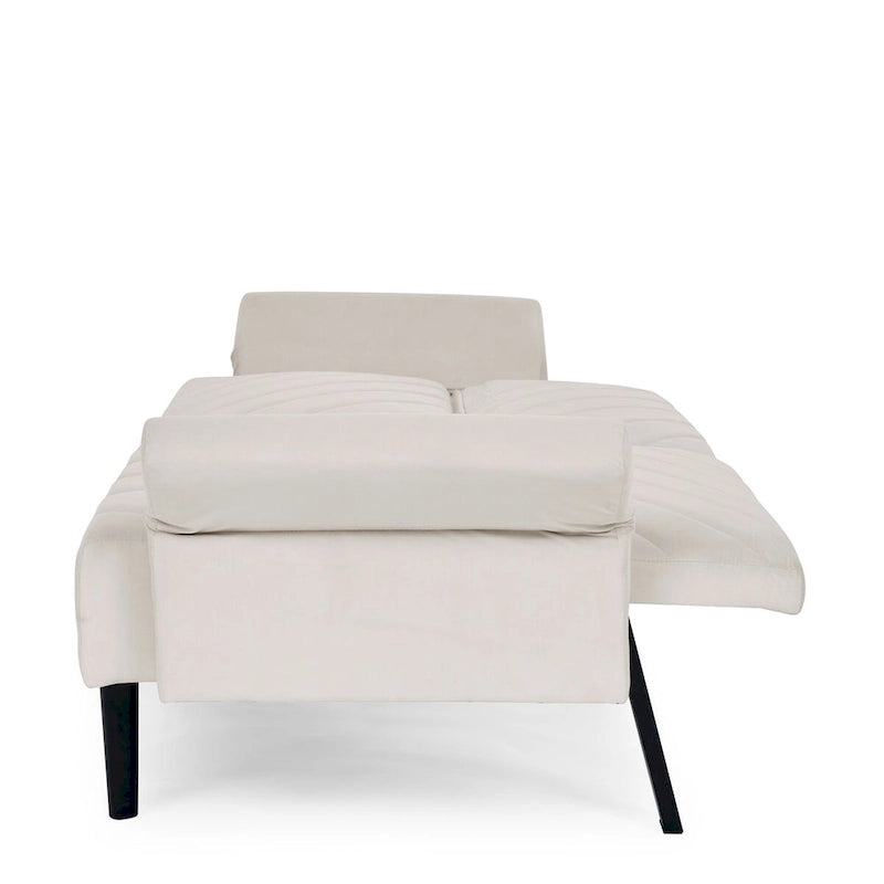 Divano letto trasformabile in velluto da 87" con braccioli regolabili