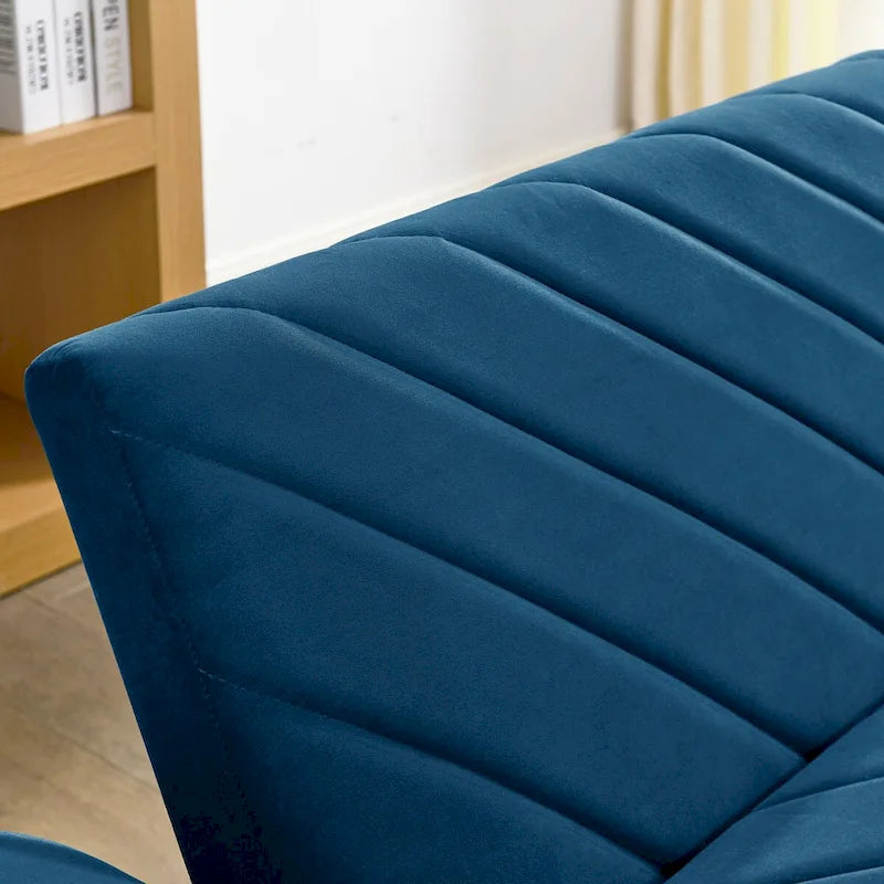 Divano letto trasformabile in velluto da 87" con braccioli regolabili