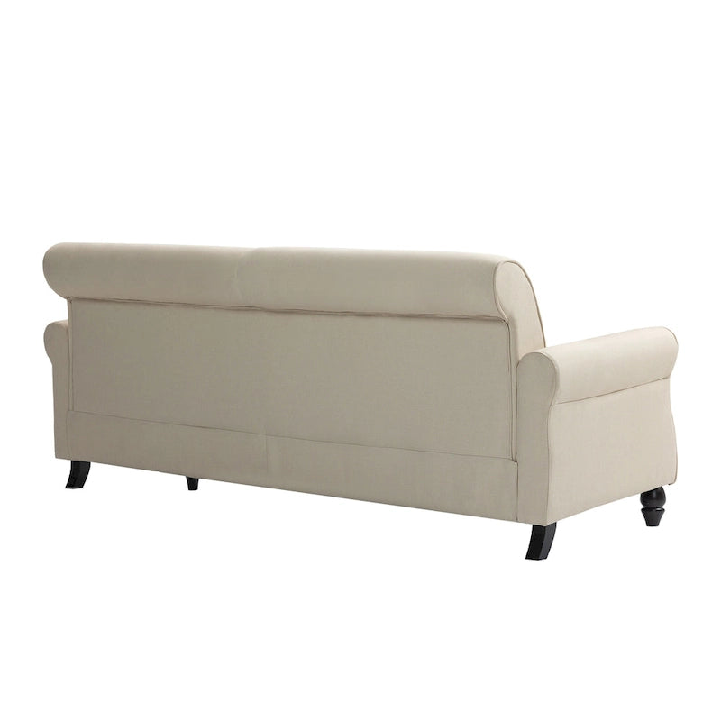 Sofa 73" mit Nagelkopfbesatz & gerollten Armlehnen