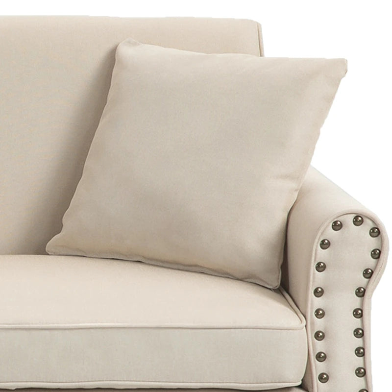 Sofa 73" mit Nagelkopfbesatz & gerollten Armlehnen