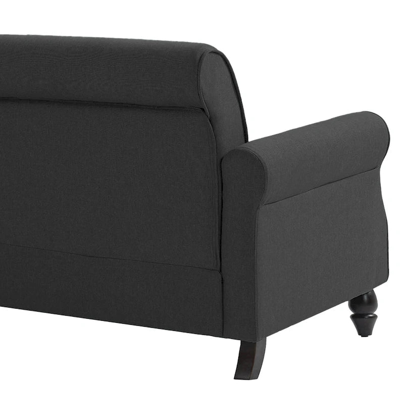 Sofa 73" mit Nagelkopfbesatz & gerollten Armlehnen