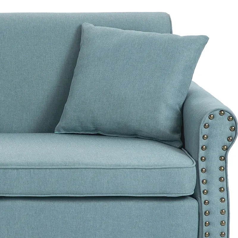 Sofa 73" mit Nagelkopfbesatz & gerollten Armlehnen
