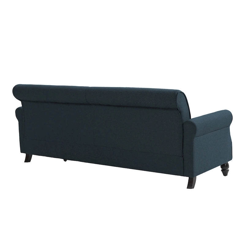 Sofa 73" mit Nagelkopfbesatz & gerollten Armlehnen