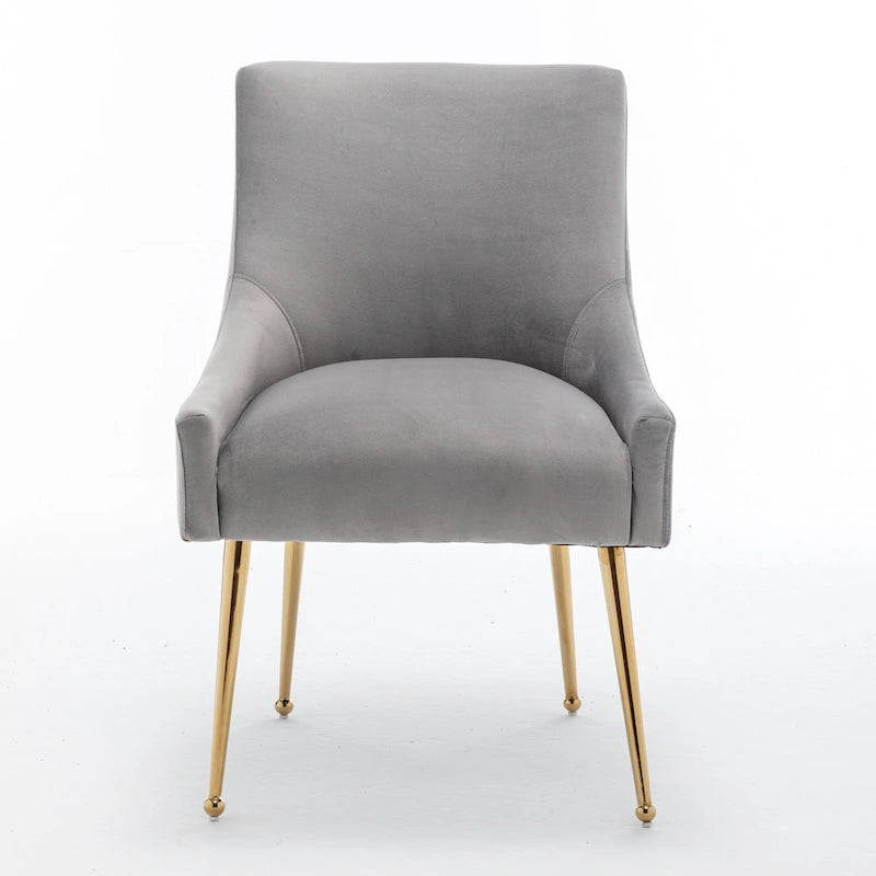 Juego de 4 sillas de comedor tapizadas de terciopelo, silla lateral sin brazos