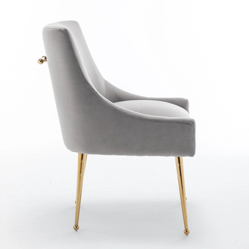 Ensemble de 4 chaises de salle à manger rembourrées en velours, chaises d'appoint sans accoudoirs