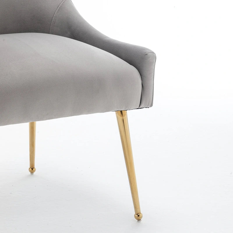 Ensemble de 4 chaises de salle à manger rembourrées en velours, chaises d'appoint sans accoudoirs