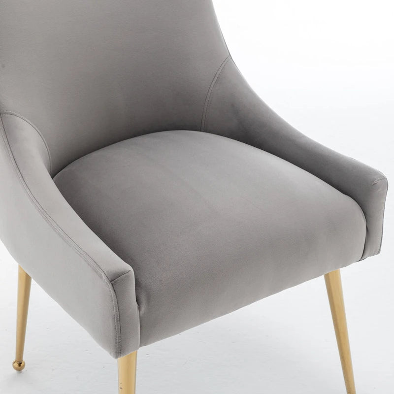 Ensemble de 4 chaises de salle à manger rembourrées en velours, chaises d'appoint sans accoudoirs