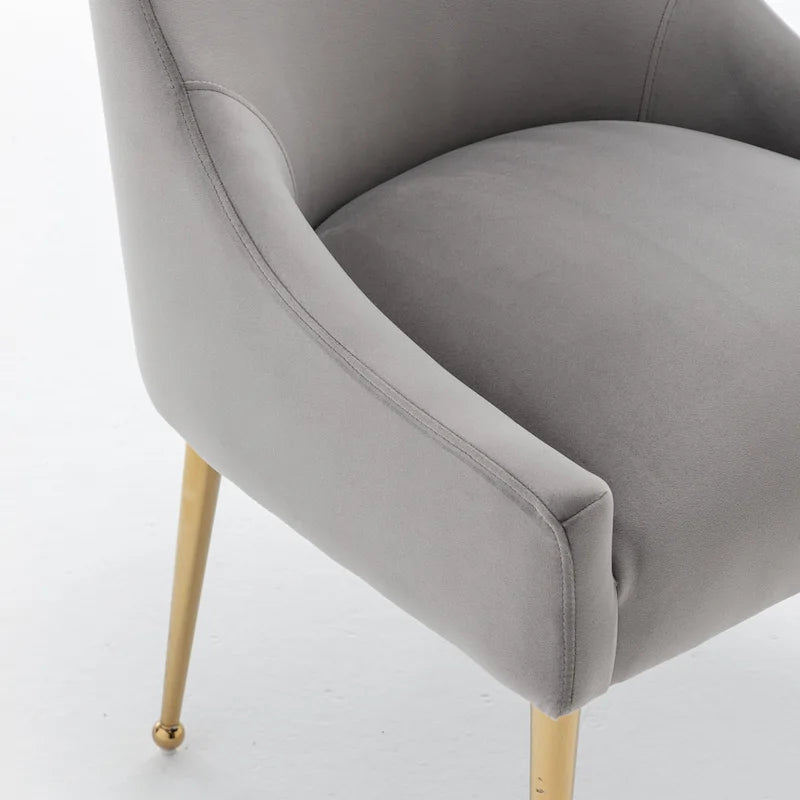 Ensemble de 4 chaises de salle à manger rembourrées en velours, chaises d'appoint sans accoudoirs