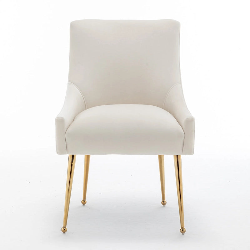Ensemble de 4 chaises de salle à manger rembourrées en velours, chaises d'appoint sans accoudoirs
