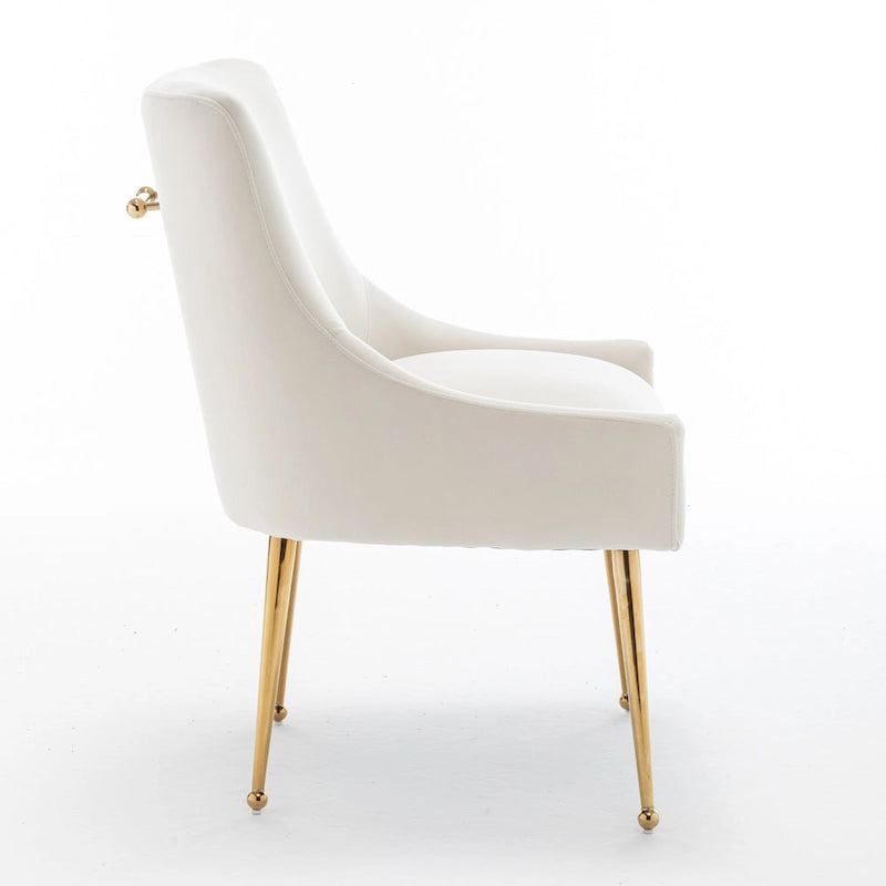 Ensemble de 4 chaises de salle à manger rembourrées en velours, chaises d'appoint sans accoudoirs