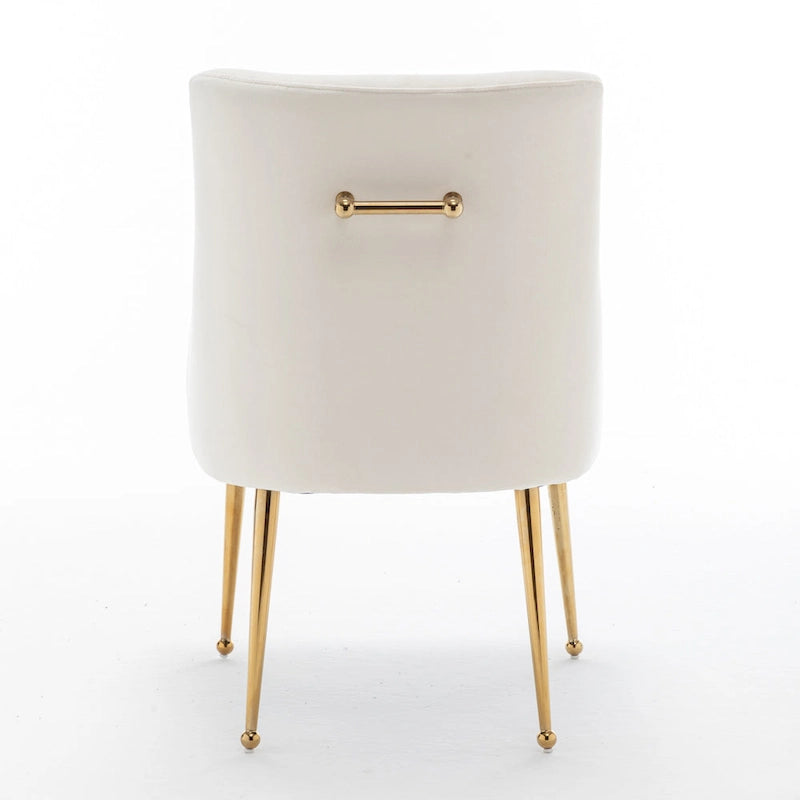 Ensemble de 4 chaises de salle à manger rembourrées en velours, chaises d'appoint sans accoudoirs