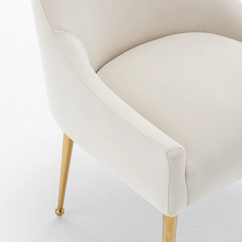 Ensemble de 4 chaises de salle à manger rembourrées en velours, chaises d'appoint sans accoudoirs