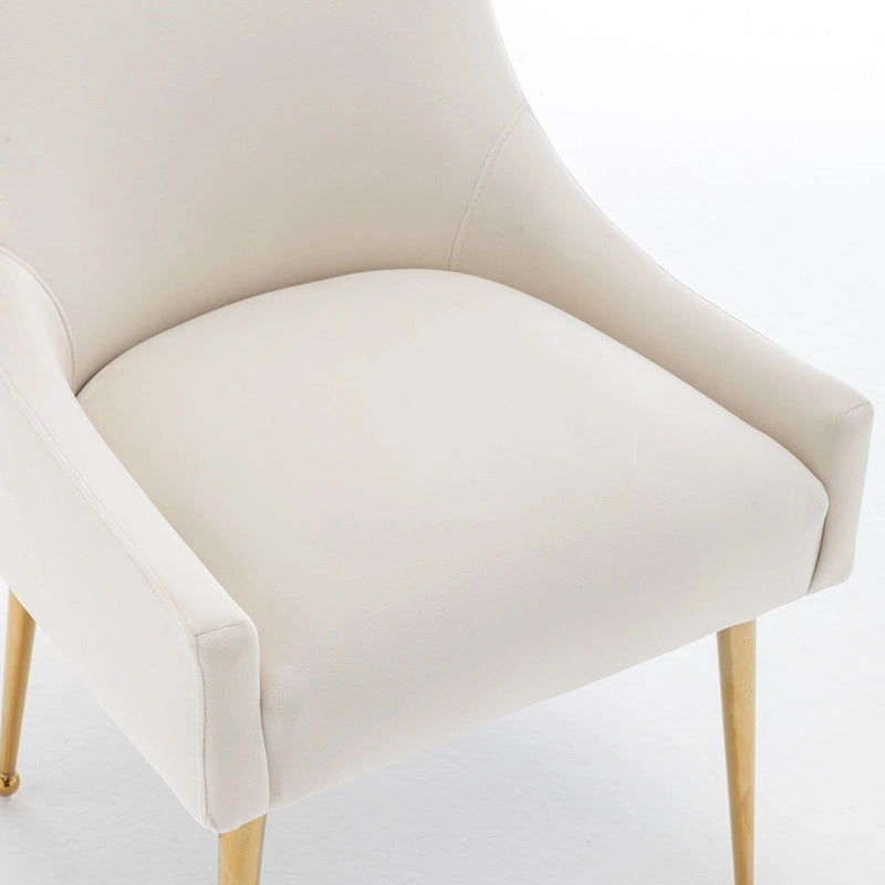 Ensemble de 4 chaises de salle à manger rembourrées en velours, chaises d'appoint sans accoudoirs