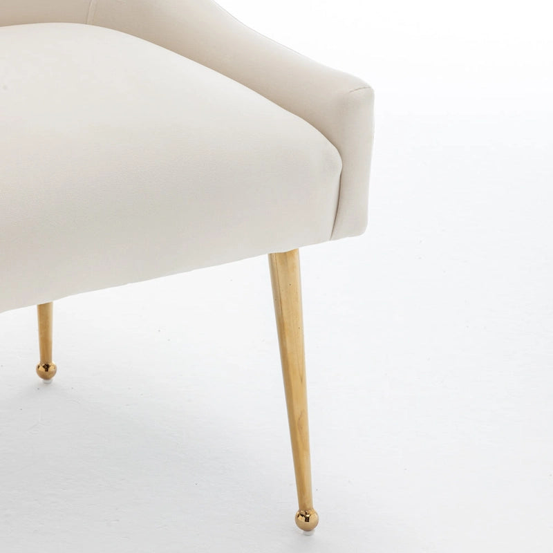 Ensemble de 4 chaises de salle à manger rembourrées en velours, chaises d'appoint sans accoudoirs