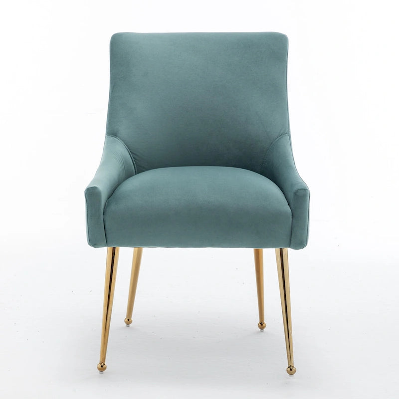 Ensemble de 4 chaises de salle à manger rembourrées en velours, chaises d'appoint sans accoudoirs