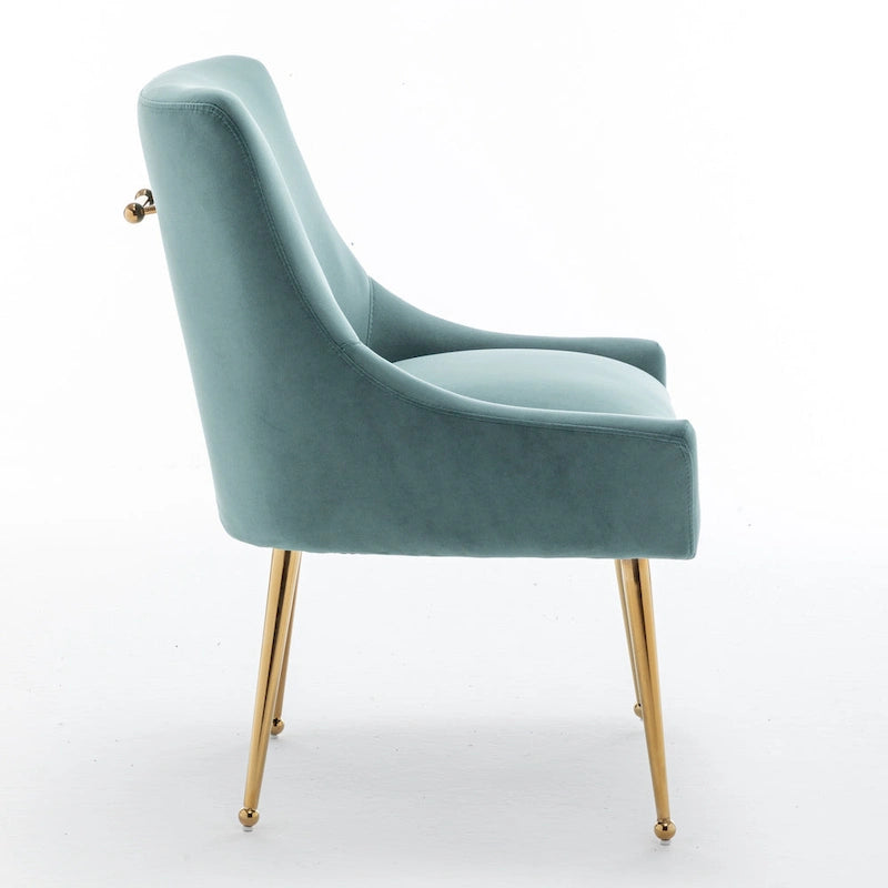 Ensemble de 4 chaises de salle à manger rembourrées en velours, chaises d'appoint sans accoudoirs