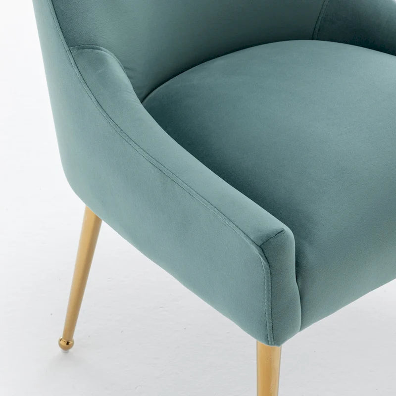 Ensemble de 4 chaises de salle à manger rembourrées en velours, chaises d'appoint sans accoudoirs