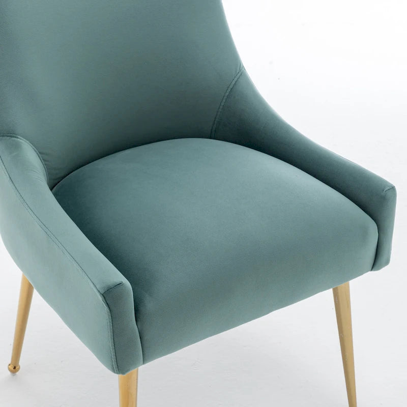 Ensemble de 4 chaises de salle à manger rembourrées en velours, chaises d'appoint sans accoudoirs