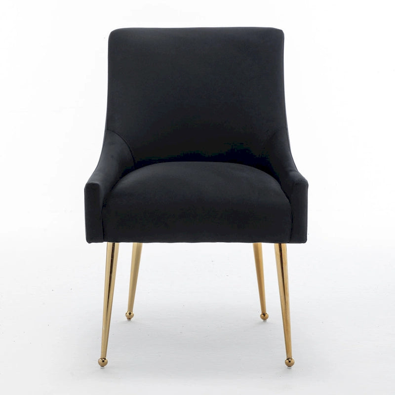 Ensemble de 4 chaises de salle à manger rembourrées en velours, chaises d'appoint sans accoudoirs