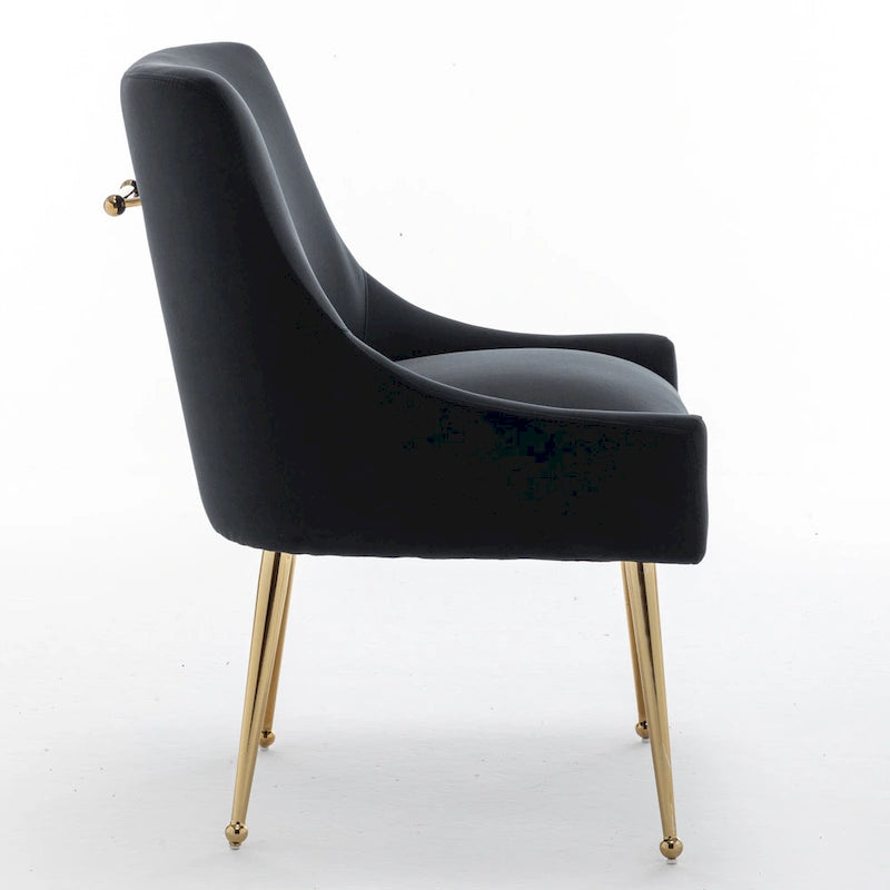 Ensemble de 4 chaises de salle à manger rembourrées en velours, chaises d'appoint sans accoudoirs