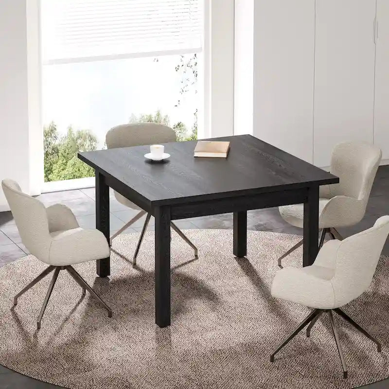 Mesa de conferencias cuadrada de 39.4 pulgadas con patas de madera maciza