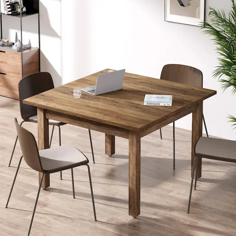 Mesa de conferencias cuadrada de 39.4 pulgadas con patas de madera maciza