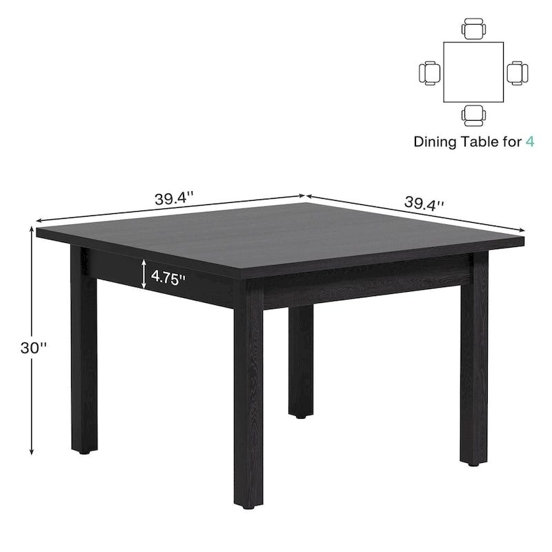 Mesa de conferencias cuadrada de 39.4 pulgadas con patas de madera maciza