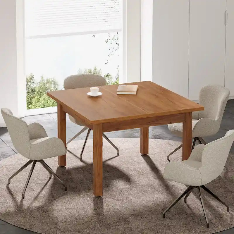 Mesa de conferencias cuadrada de 39.4 pulgadas con patas de madera maciza