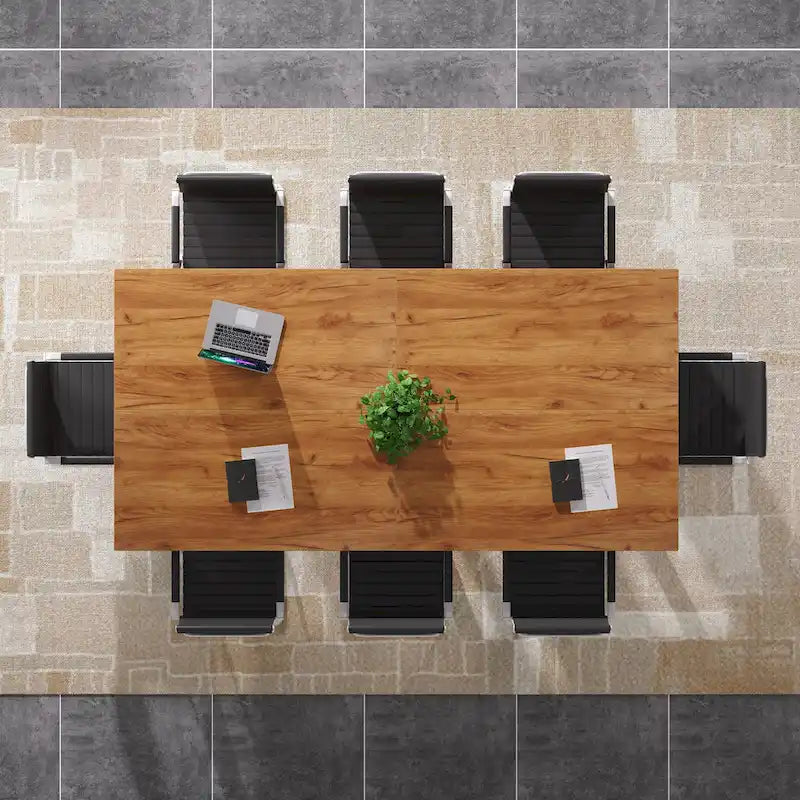 Mesa de conferencias cuadrada de 39.4 pulgadas con patas de madera maciza