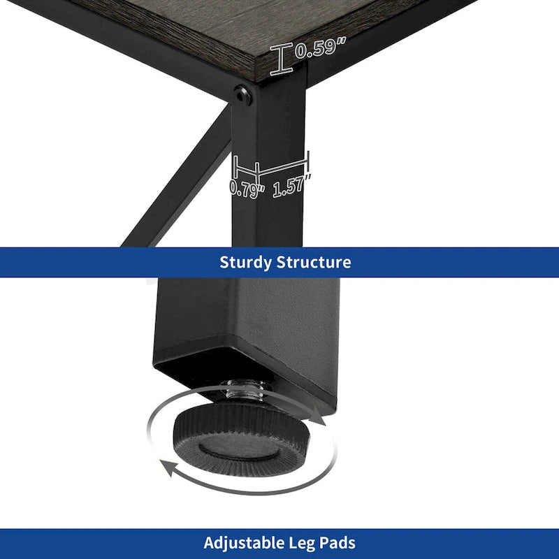 55" Reversible L-Shaped Desk with Storage Shelves & Corner Gaming Setup
